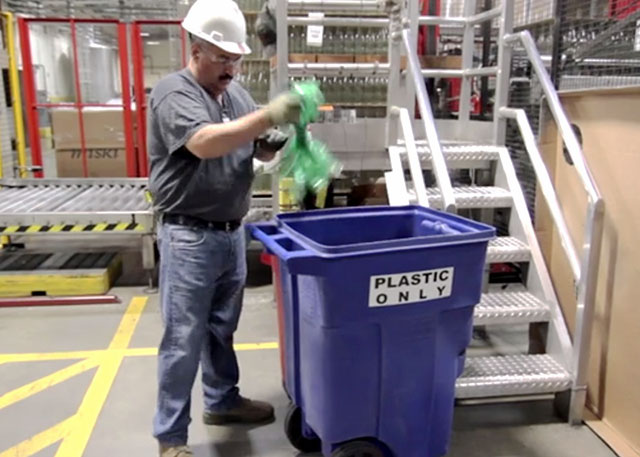Employees are trained on how to properly sort waste to improve waste diversion rates.