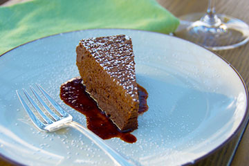 Chocolate Cake with Dried Cherry Sauce
